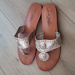 Jack Rogers 1 inch Wedges, Platinum, Size 9.5